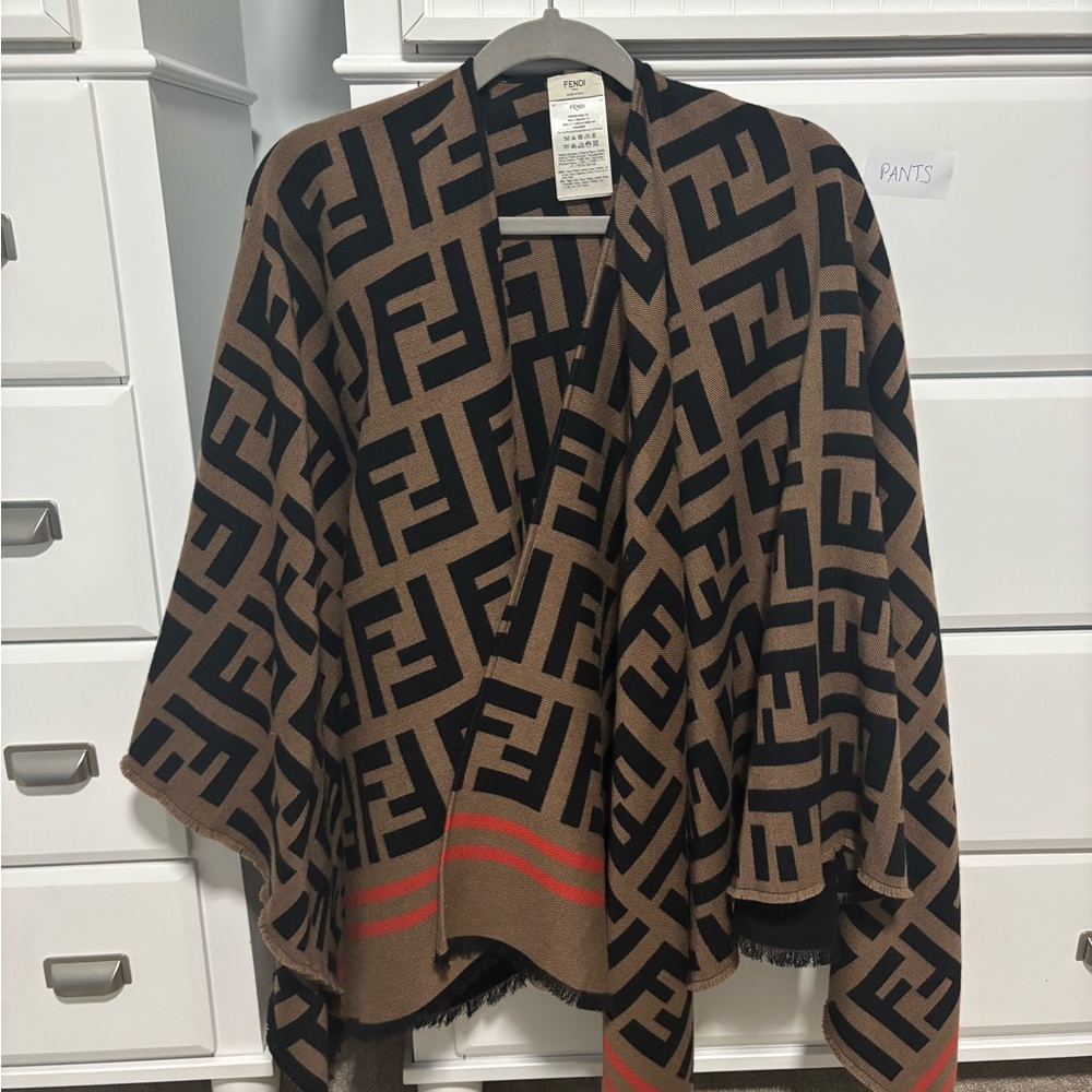 Fendi Tan and Black Geometric Wrap authentic